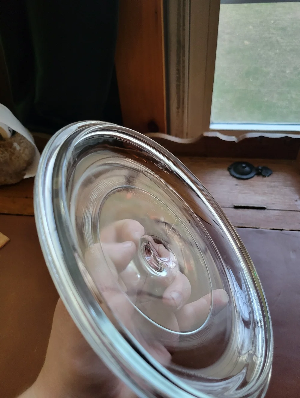 Pyrex Round Clear Glass G-5-C Corning Ware Replacement Lid Round Knob 7 Inch